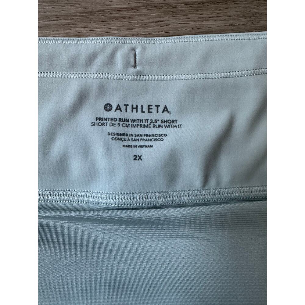 Athleta Run with it Printed Green Short size 2X - Picture 7 of 11